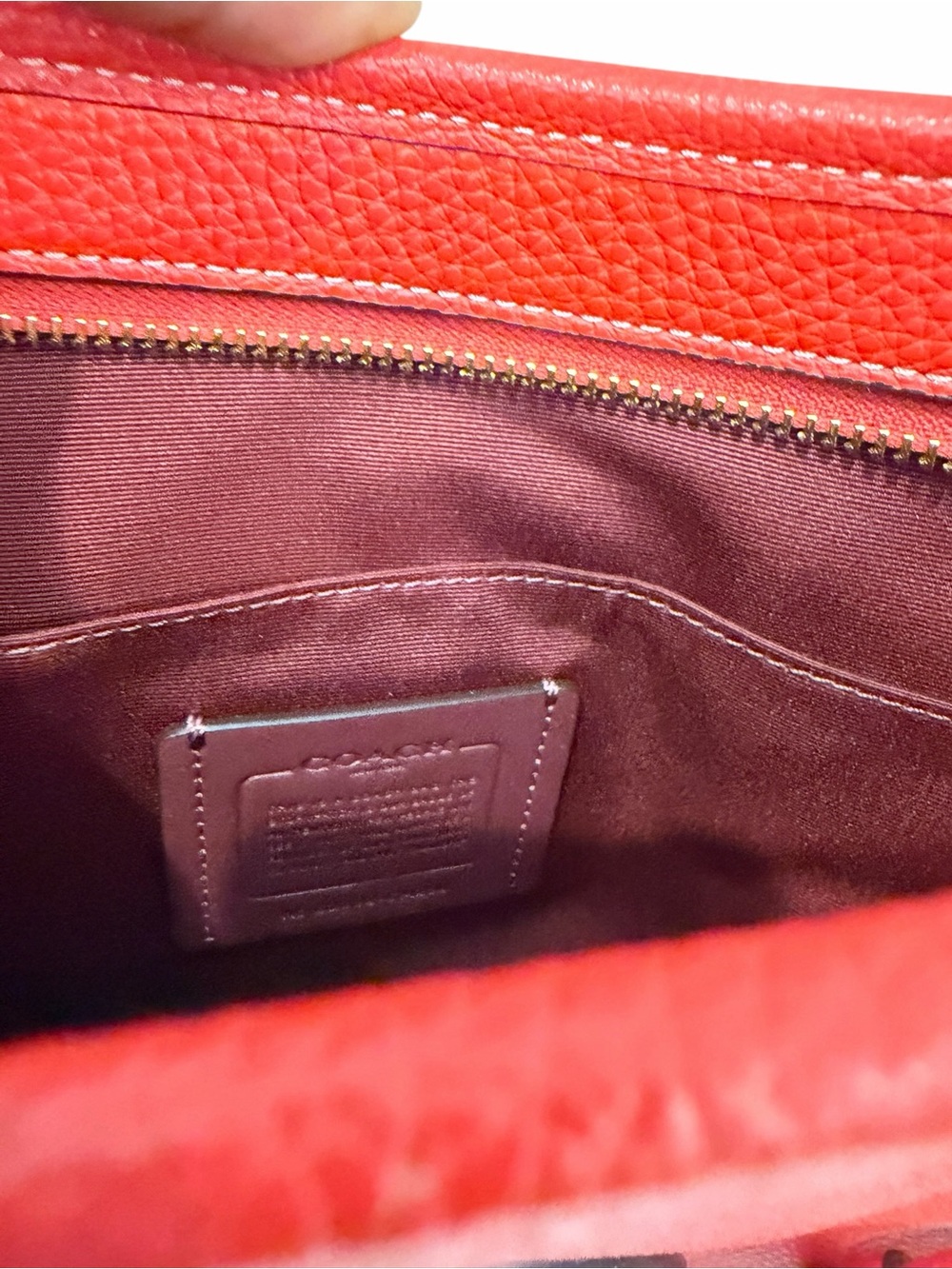 Coach CA290 Dempsey File Bag Leather Crossbody in Miami Red - Picture 5 of 10